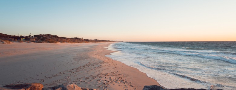 scenic Australian beach at sunset