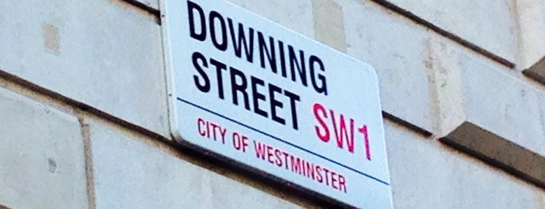 The street sign for “Downing Street”