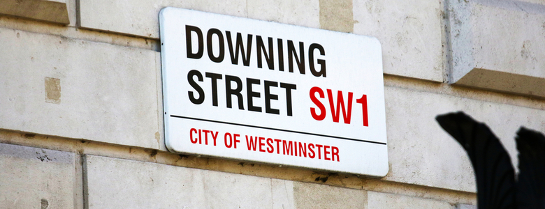 The Downing Street road sign