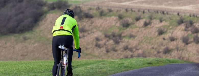 A lone cyclist in Yorkshire